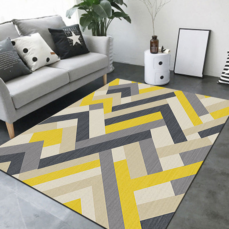 Sikunuo | New geometric carpet multicolor polyester carpet pet-friendly stain-resistant indoor carpet for living room