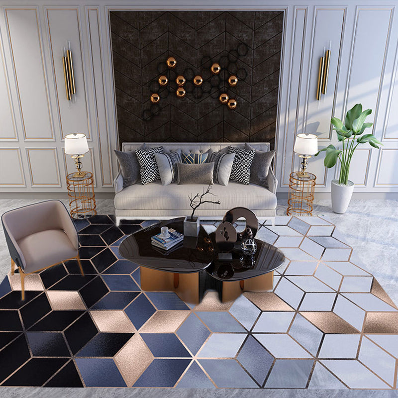 Sikunuo | New geometric carpet multicolor polyester carpet pet-friendly stain-resistant indoor carpet for living room
