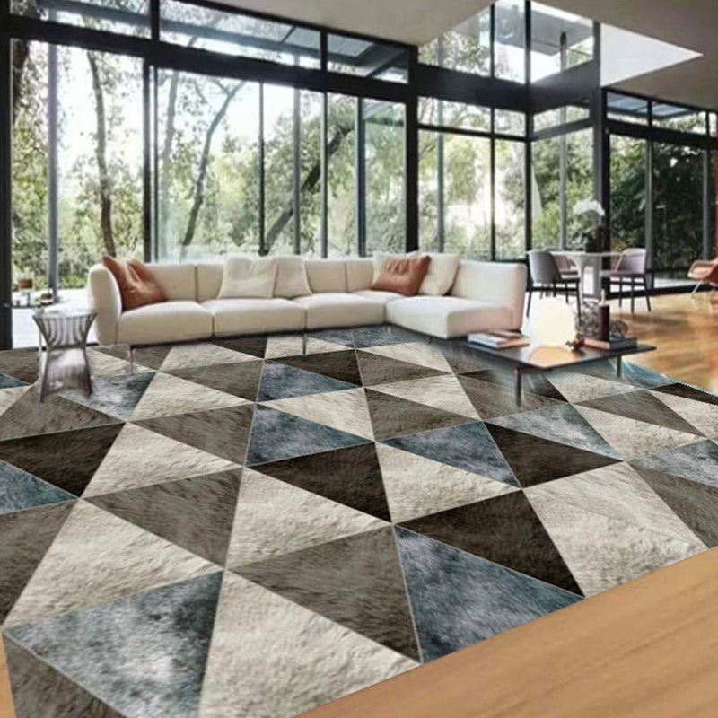 Sikunuo | New geometric carpet multicolor polyester carpet pet-friendly stain-resistant indoor carpet for living room