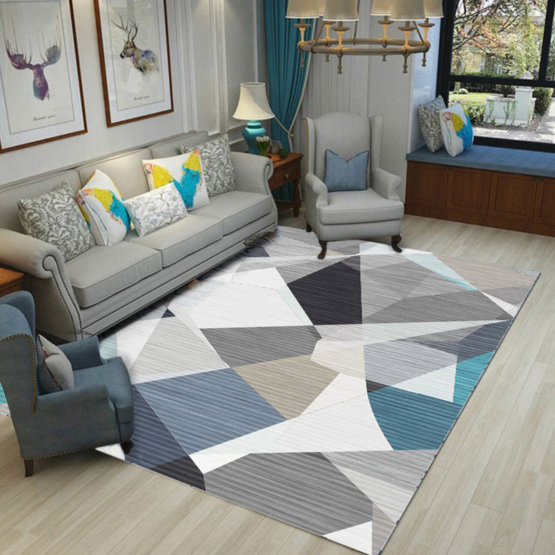 Sikunuo | New geometric carpet multicolor polyester carpet pet-friendly stain-resistant indoor carpet for living room
