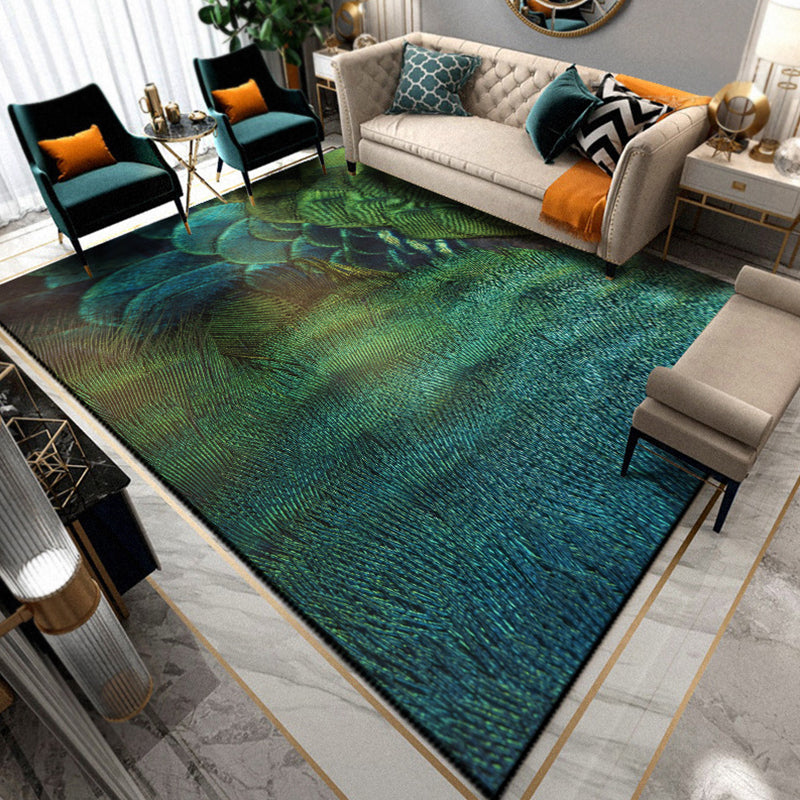 Sikunuo | Multicolored Living Room Rug Unique Animal Print Rug Polypropylene Pet Friendly Washable Area Rug