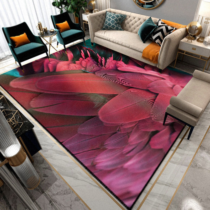 Sikunuo | Multicolored Living Room Rug Unique Animal Print Rug Polypropylene Pet Friendly Washable Area Rug