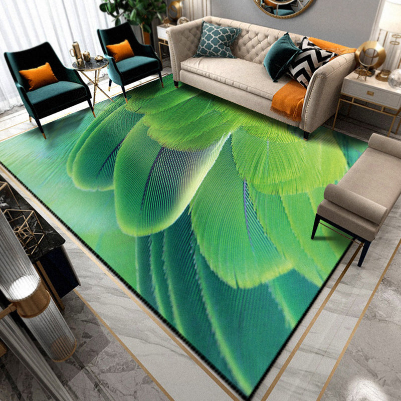 Sikunuo | Multicolored Living Room Rug Unique Animal Print Rug Polypropylene Pet Friendly Washable Area Rug