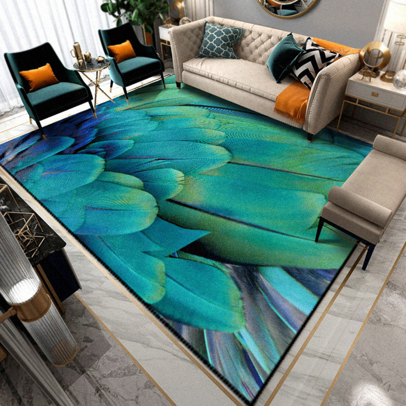 Sikunuo | Multicolored Living Room Rug Unique Animal Print Rug Polypropylene Pet Friendly Washable Area Rug