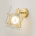 Sikunuo | Antique hexagonal wall lamp single iron swivel wall light fixture in gold