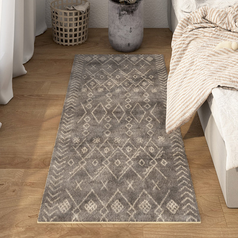 Sikunuo | Multicolored Bedroom Rug Ethnic Geometric Rug Polypropylene Pet Friendly Washable Indoor Rug