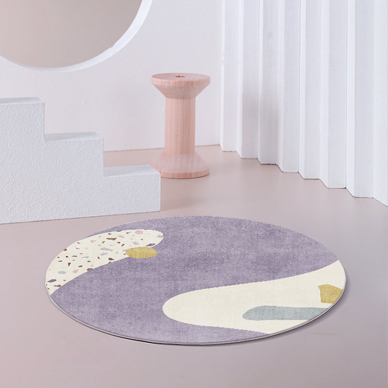 Sikunuo | Luxurious Living Room Carpet Multicolored Color Block Area Rug Polypropylene Non-Slip Pet-Friendly Rug