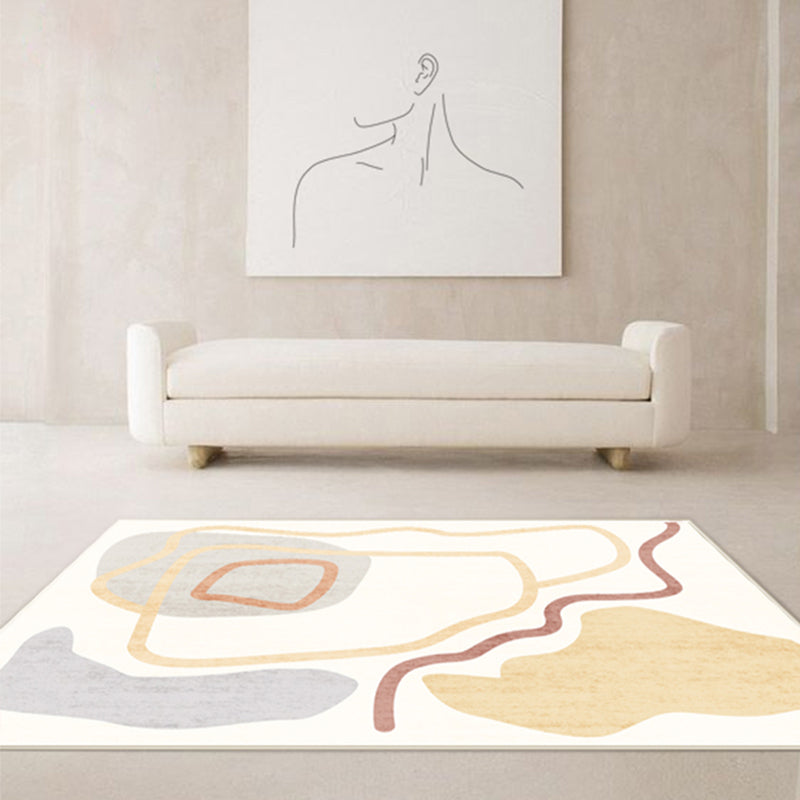 Sikunuo | Southwest Living Room Rug Multicolored Color Block Rug Polypropylene Non-Slip Stain Resistant Rug