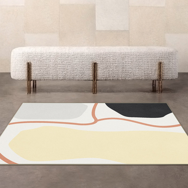 Sikunuo | Southwest Living Room Rug Multicolored Color Block Rug Polypropylene Non-Slip Stain Resistant Rug