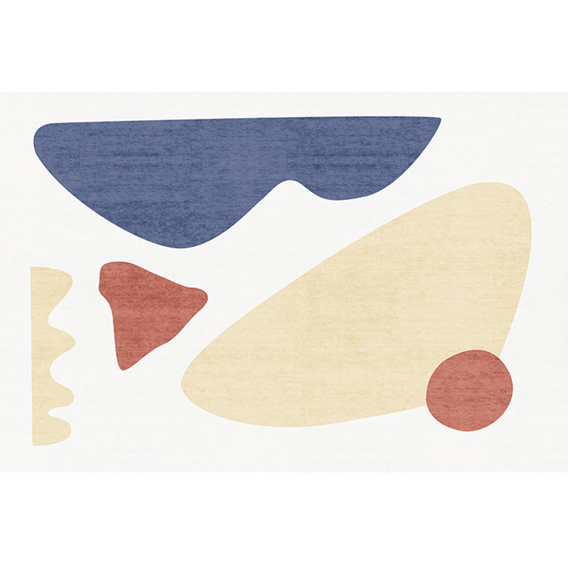 Sikunuo | Southwest Living Room Rug Multicolored Color Block Rug Polypropylene Non-Slip Stain Resistant Rug