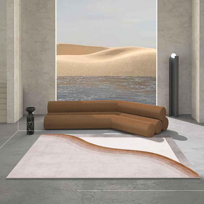 Sikunuo | Casual Multicolor Relaxing Carpet Synthetic Color Block Carpet Non-Slip Back Washable Carpet for Bedroom