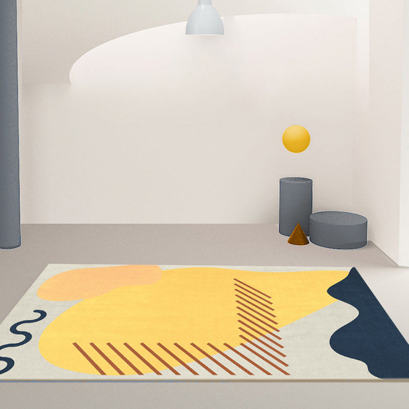 Sikunuo | Creative decorative carpet Multicolored abstract print carpet Polypropylene non-slip backing pet-friendly carpet