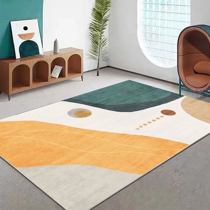 Sikunuo | Creative decorative carpet Multicolored abstract print carpet Polypropylene non-slip backing pet-friendly carpet