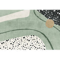 Sikunuo | Western Home Rug Multicolored Abstract Pattern Rug Synthetic Non-Slip Washable Rug