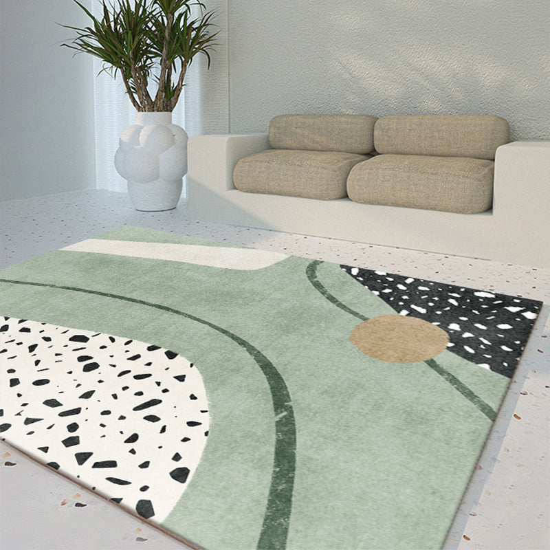 Sikunuo | Western Home Rug Multicolored Abstract Pattern Rug Synthetic Non-Slip Washable Rug