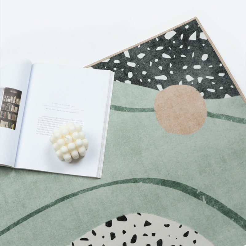 Sikunuo | Western Home Rug Multicolored Abstract Pattern Rug Synthetic Non-Slip Washable Rug