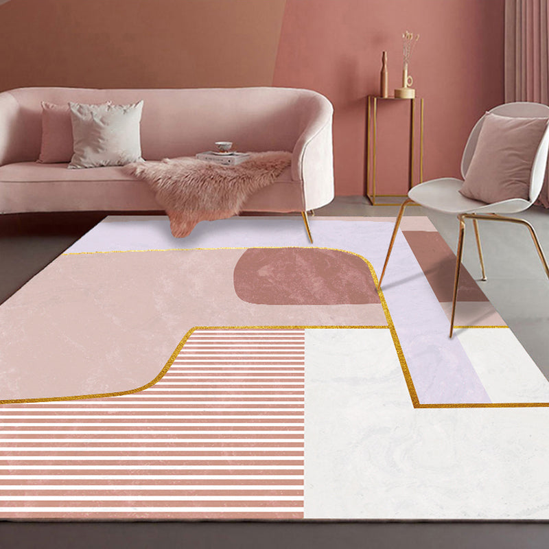 Sikunuo | Morandi color new carpet polyester geometric pattern indoor carpet non-slip pet-friendly washable rug for the living room