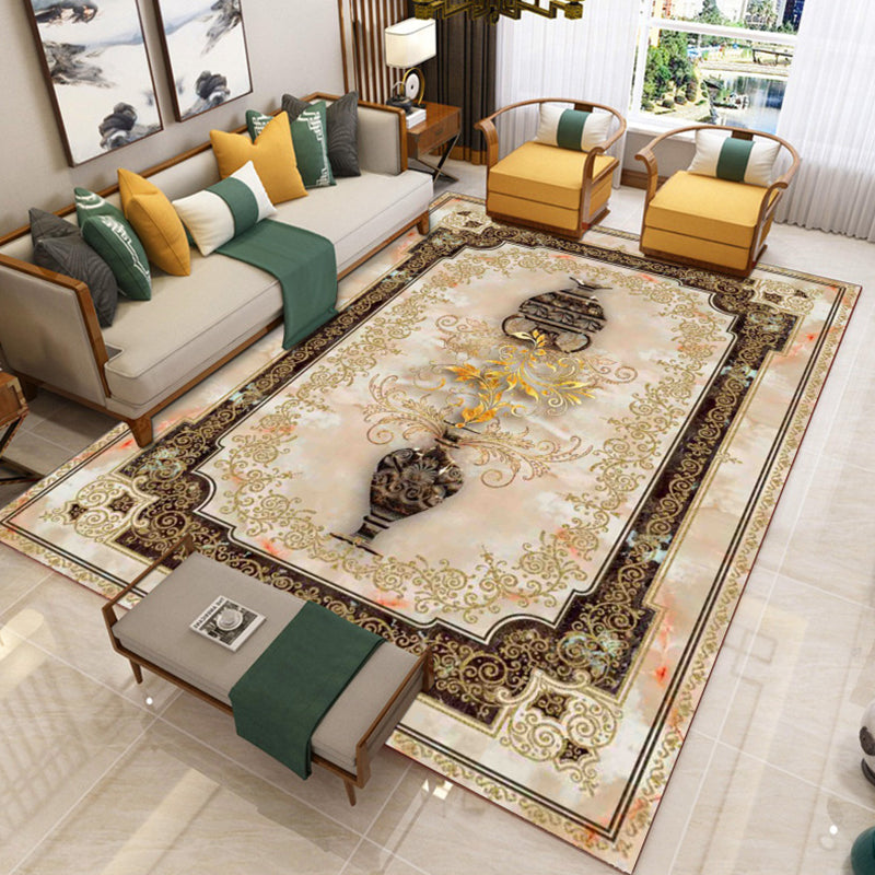 Sikunuo | Luxury Southwest Rug Multicolored Floral Print Rug Pet-Friendly Easy to Care Washable Rug for the Living Room