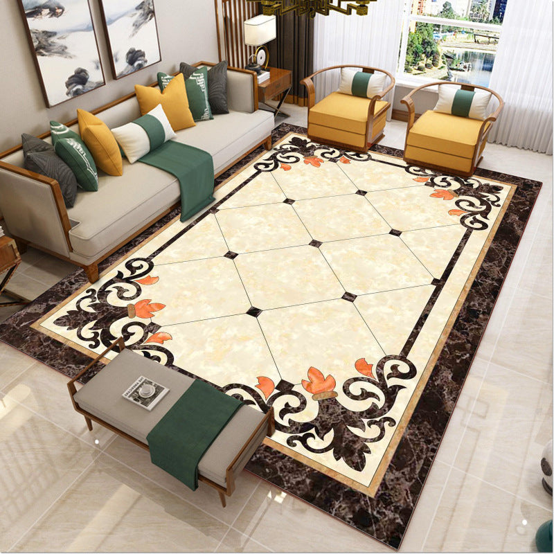 Sikunuo | Luxury Southwest Rug Multicolored Floral Print Rug Pet-Friendly Easy to Care Washable Rug for the Living Room