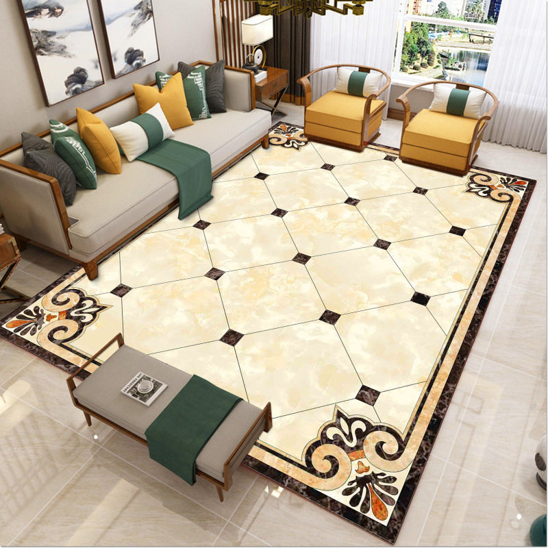 Sikunuo | Luxury Southwest Rug Multicolored Floral Print Rug Pet-Friendly Easy to Care Washable Rug for the Living Room