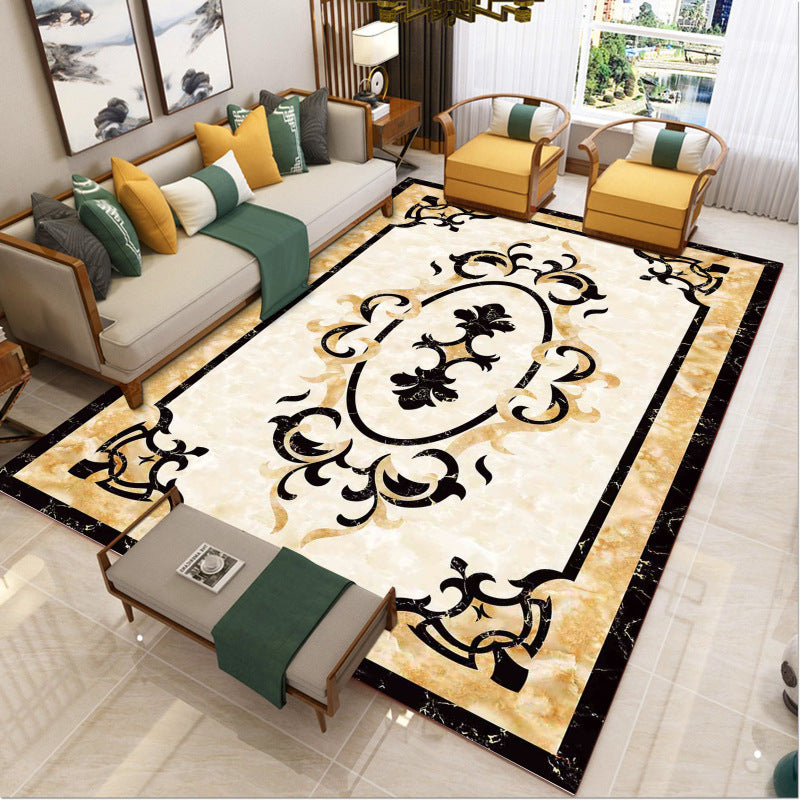 Sikunuo | Luxury Southwest Rug Multicolored Floral Print Rug Pet-Friendly Easy to Care Washable Rug for the Living Room