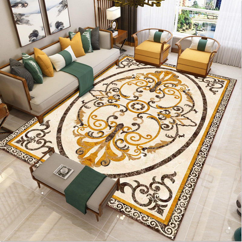 Sikunuo | Luxury Southwest Rug Multicolored Floral Print Rug Pet-Friendly Easy to Care Washable Rug for the Living Room