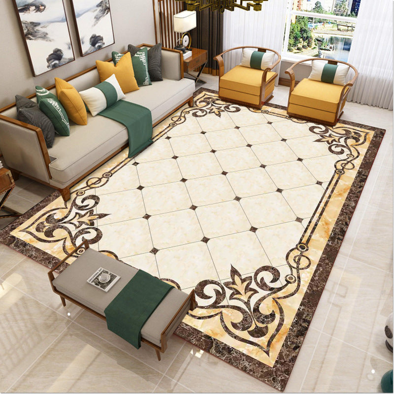 Sikunuo | Luxury Southwest Rug Multicolored Floral Print Rug Pet-Friendly Easy to Care Washable Rug for the Living Room