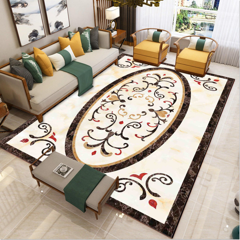 Sikunuo | Luxury Southwest Rug Multicolored Floral Print Rug Pet-Friendly Easy to Care Washable Rug for the Living Room