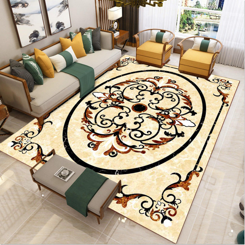 Sikunuo | Luxury Southwest Rug Multicolored Floral Print Rug Pet-Friendly Easy to Care Washable Rug for the Living Room