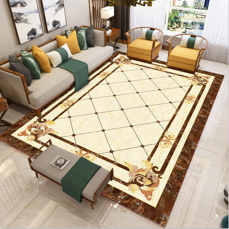 Sikunuo | Luxury Southwest Rug Multicolored Floral Print Rug Pet-Friendly Easy to Care Washable Rug for the Living Room