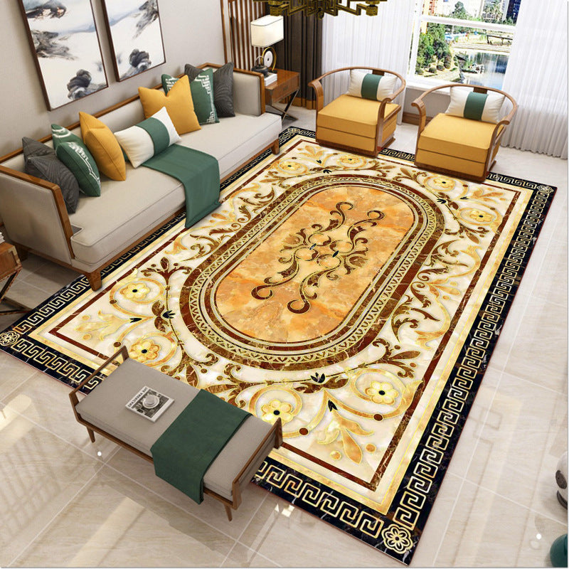 Sikunuo | Luxury Southwest Rug Multicolored Floral Print Rug Pet-Friendly Easy to Care Washable Rug for the Living Room