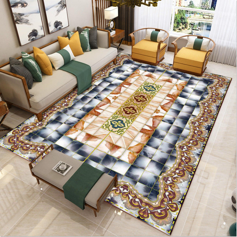 Sikunuo | Luxury Southwest Rug Multicolored Floral Print Rug Pet-Friendly Easy to Care Washable Rug for the Living Room