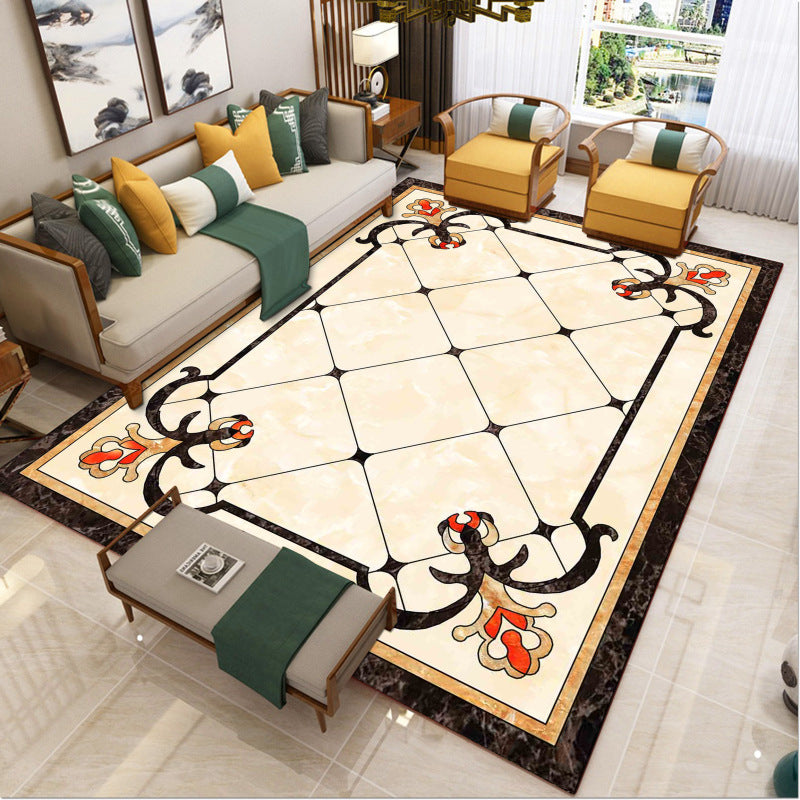 Sikunuo | Luxury Southwest Rug Multicolored Floral Print Rug Pet-Friendly Easy to Care Washable Rug for the Living Room