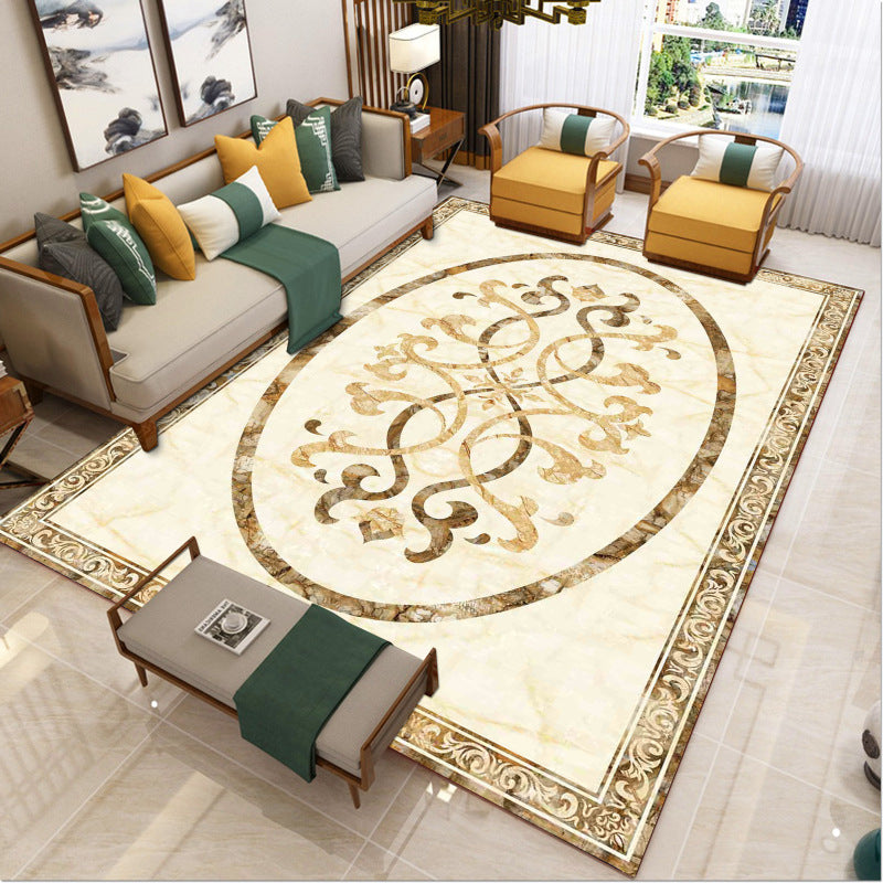 Sikunuo | Luxury Southwest Rug Multicolored Floral Print Rug Pet-Friendly Easy to Care Washable Rug for the Living Room