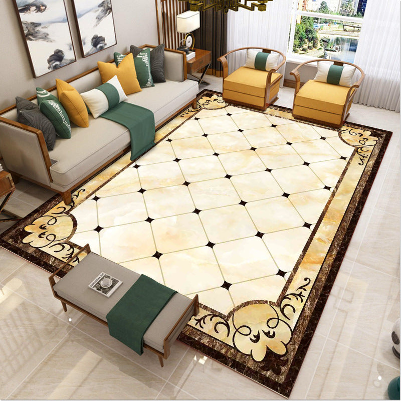 Sikunuo | Luxury Southwest Rug Multicolored Floral Print Rug Pet-Friendly Easy to Care Washable Rug for the Living Room