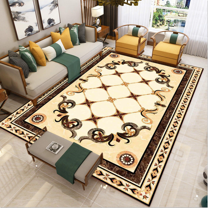 Sikunuo | Luxury Southwest Rug Multicolored Floral Print Rug Pet-Friendly Easy to Care Washable Rug for the Living Room