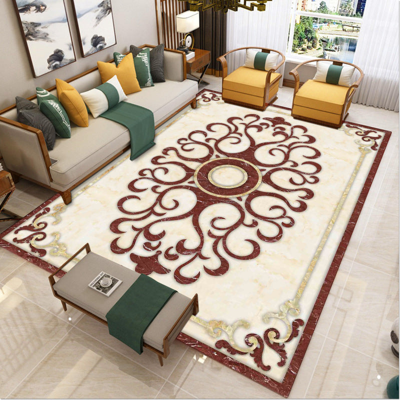 Sikunuo | Luxury Southwest Rug Multicolored Floral Print Rug Pet-Friendly Easy to Care Washable Rug for the Living Room