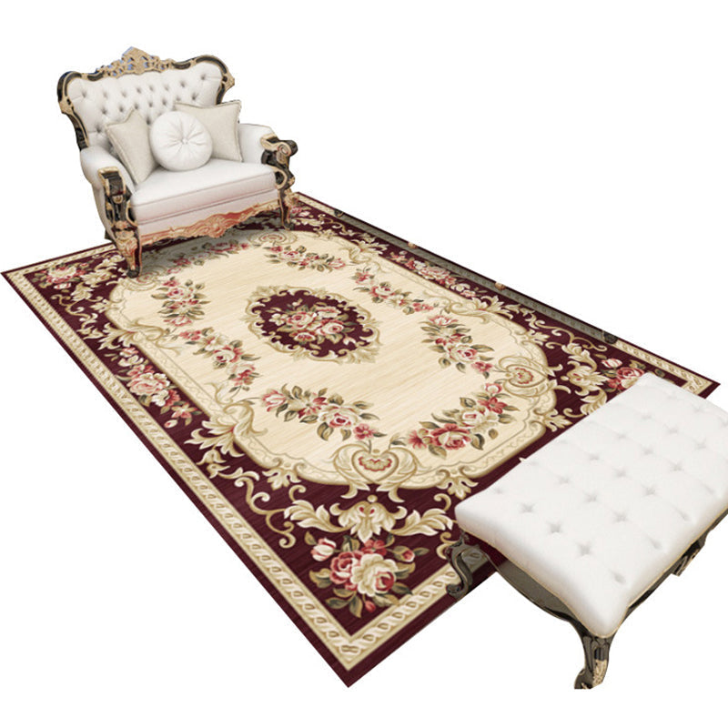 Sikunuo | Antique patterned rug multicolored polypropylene indoor rug easy care washable rug for living room