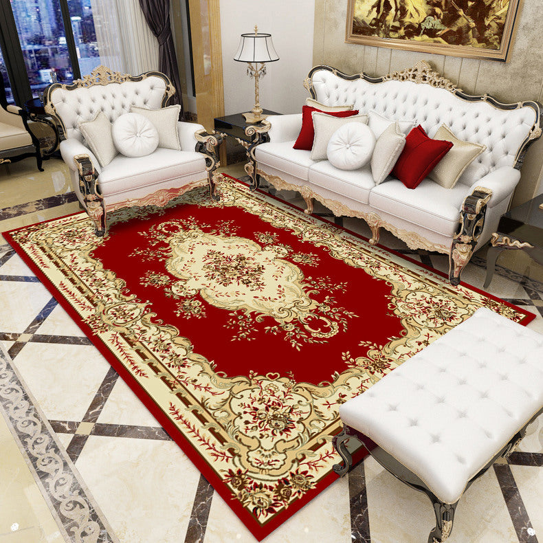Sikunuo | Antique patterned rug multicolored polypropylene indoor rug easy care washable rug for living room