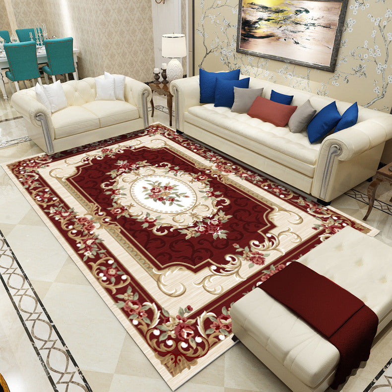 Sikunuo | Antique patterned rug multicolored polypropylene indoor rug easy care washable rug for living room