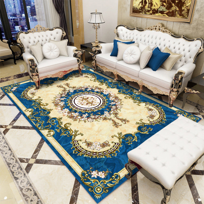 Sikunuo | Antique patterned rug multicolored polypropylene indoor rug easy care washable rug for living room