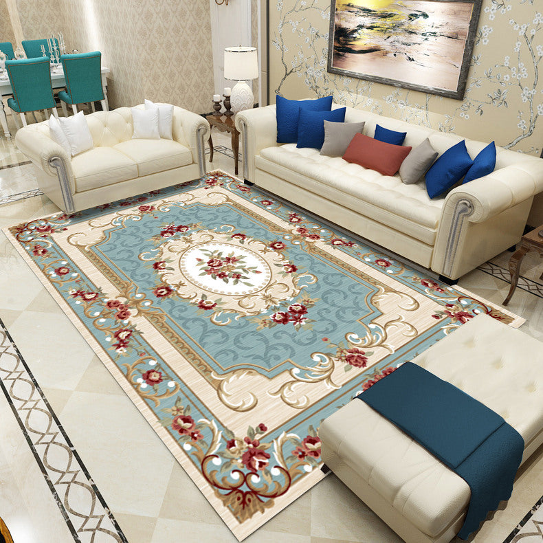 Sikunuo | Antique patterned rug multicolored polypropylene indoor rug easy care washable rug for living room