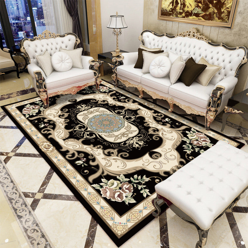 Sikunuo | Antique patterned rug multicolored polypropylene indoor rug easy care washable rug for living room