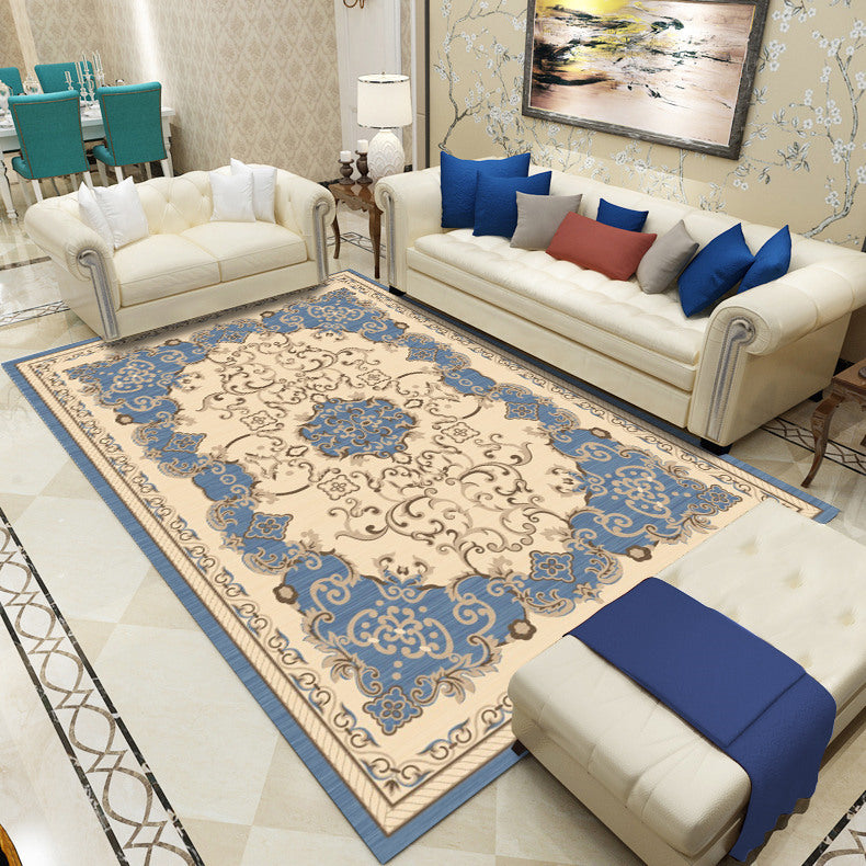 Sikunuo | Antique patterned rug multicolored polypropylene indoor rug easy care washable rug for living room