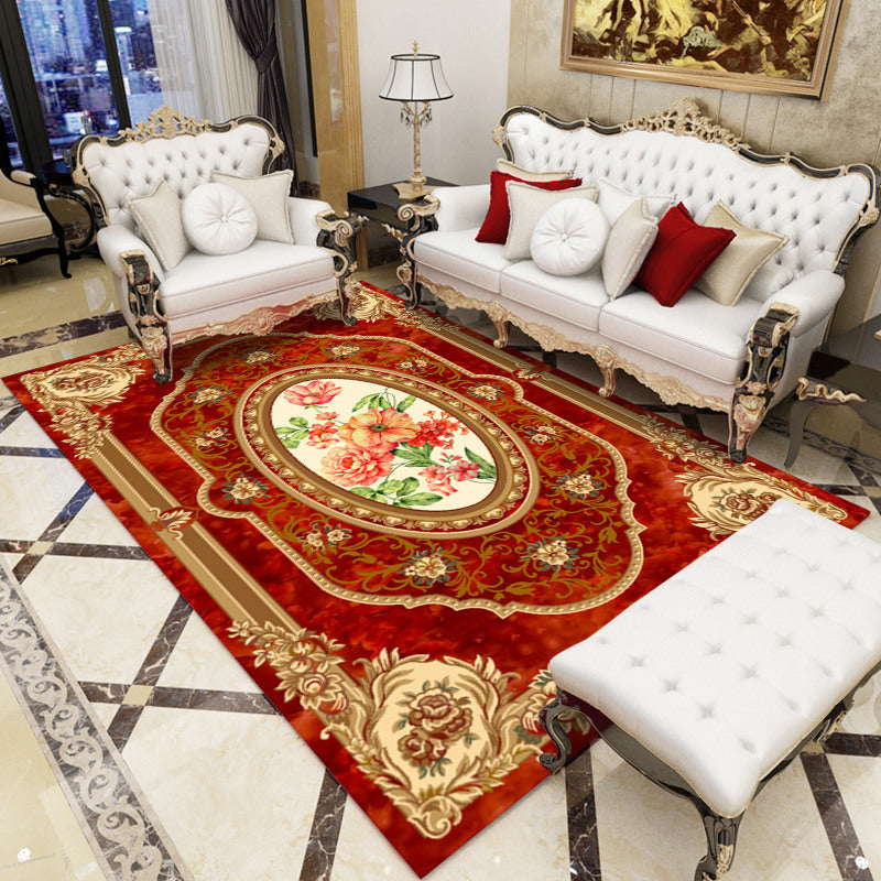 Sikunuo | Antique patterned rug multicolored polypropylene indoor rug easy care washable rug for living room