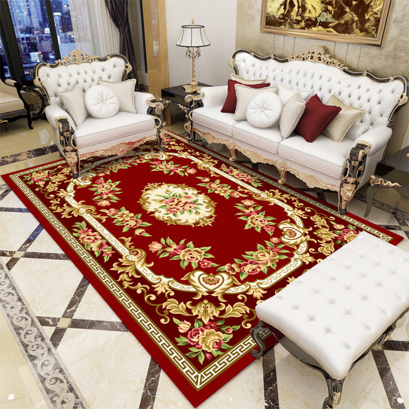 Sikunuo | Antique patterned rug multicolored polypropylene indoor rug easy care washable rug for living room