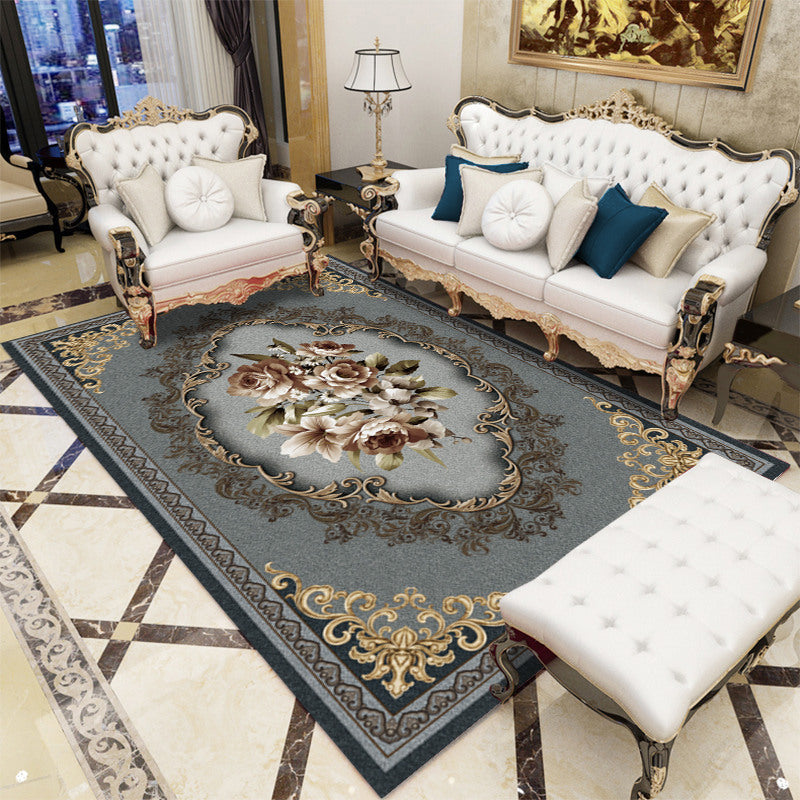 Sikunuo | Antique patterned rug multicolored polypropylene indoor rug easy care washable rug for living room