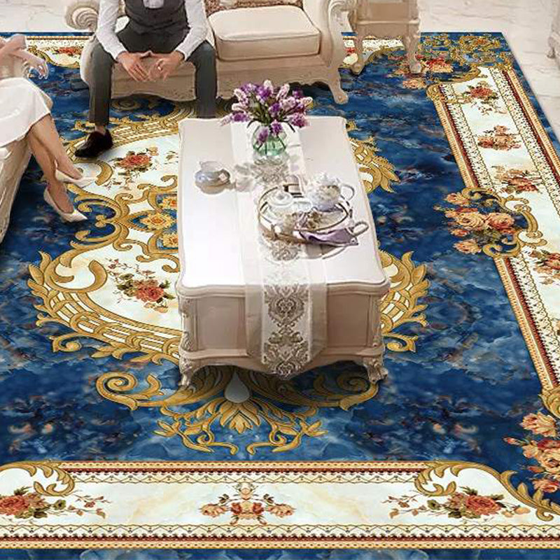 Sikunuo | Americana Home Rug Multicolored Printed Rug Polyester Non-Slip Backing Easy Care Rug