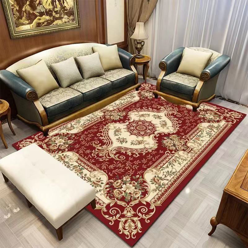 Sikunuo | Americana Home Rug Multicolored Printed Rug Polyester Non-Slip Backing Easy Care Rug