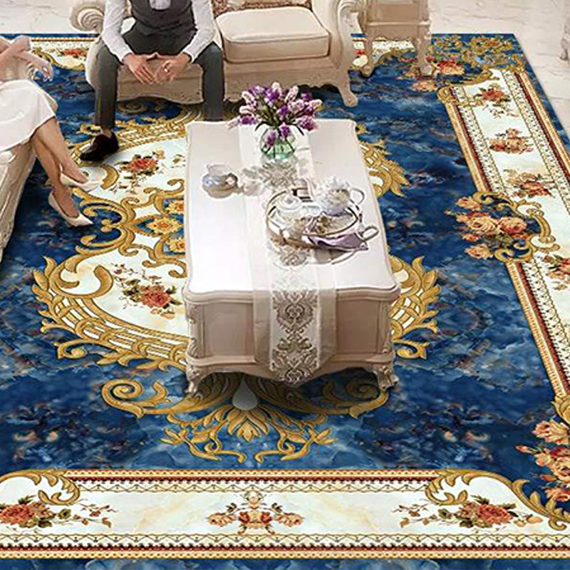 Sikunuo | Americana Home Rug Multicolored Printed Rug Polyester Non-Slip Backing Easy Care Rug